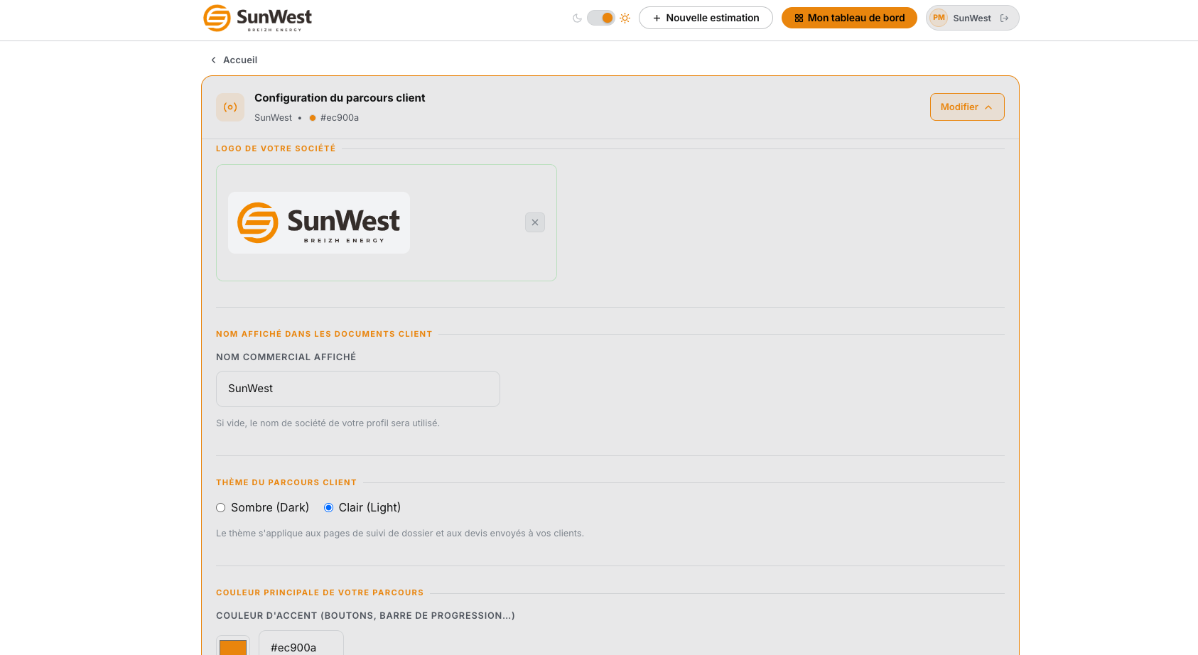 Dashboard Configuration — BorneInstall